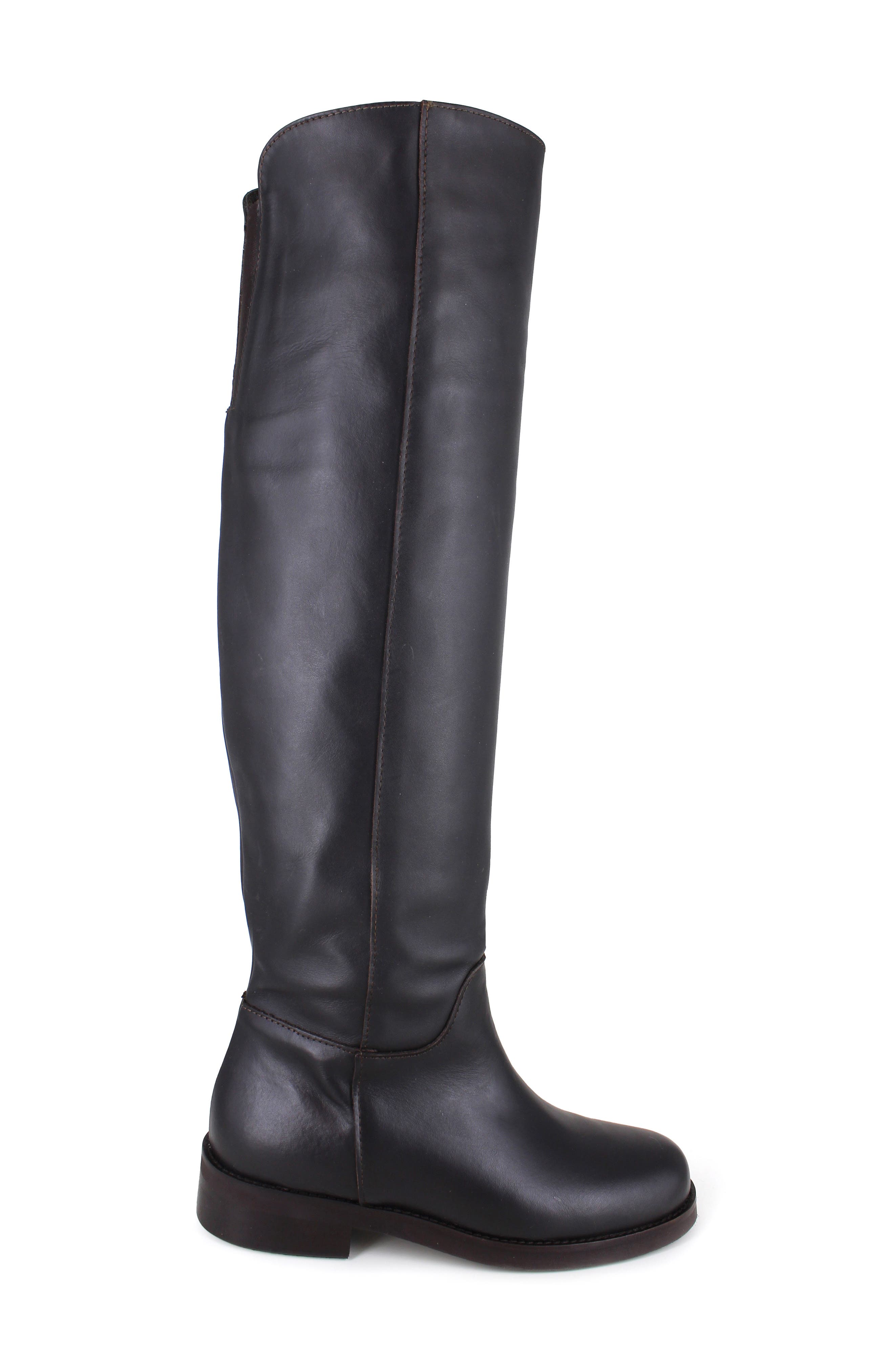 Sansa Knee High Boot, Alternate, color, BROWN LTHR