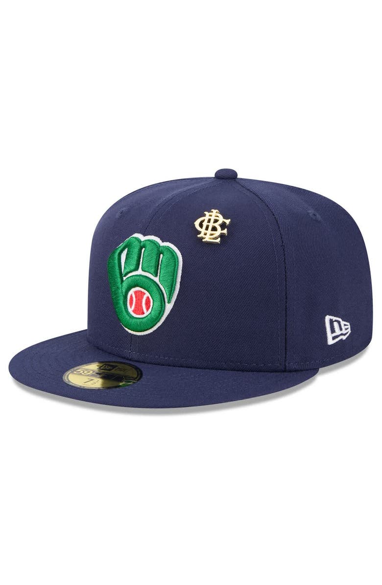 New Era Men's New Era  Navy Milwaukee Brewers 2025 Big League Chew 59FIFTY Fitted Hat, Alternate, color, 