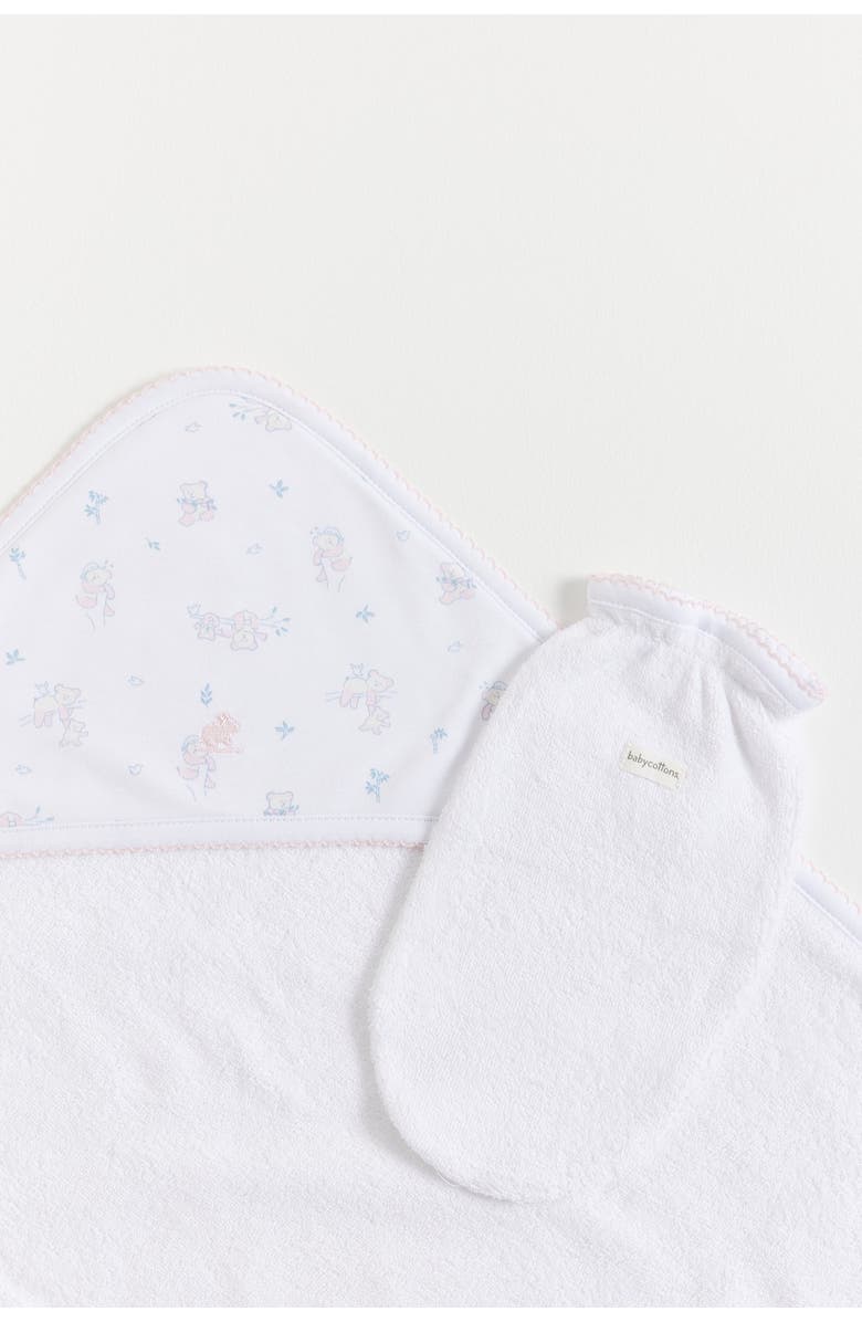 Babycottons Little Panda Small Hooded Towel, Alternate, color, White