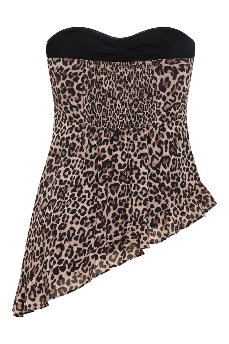 Skai Leopard Print Asymmetric Top, Alternate, color, LEOPARD