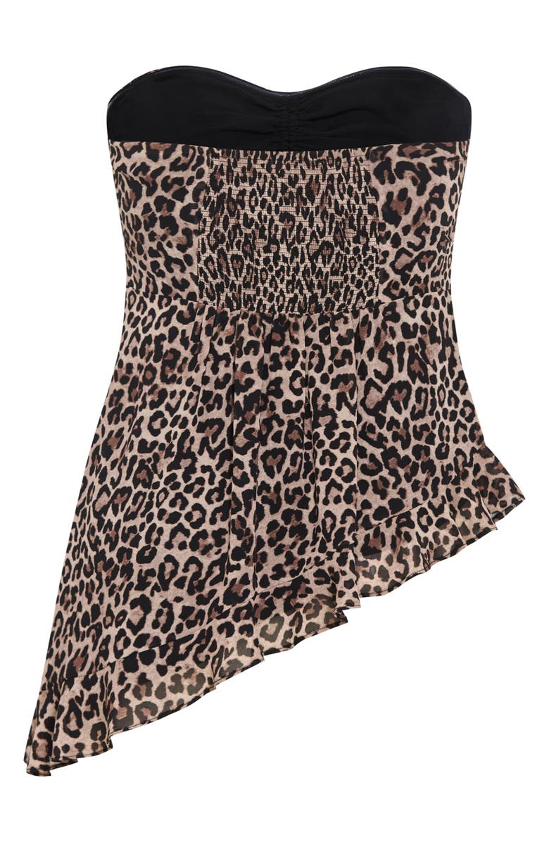 City Chic Skai Leopard Print Asymmetric Top, Alternate, color, Leopard