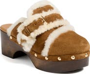 Cinq à Sept Wrenley Genuine Shearling Buckle Clog