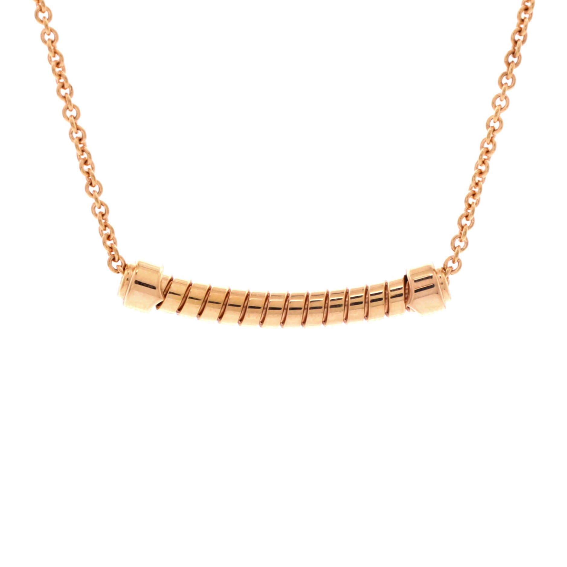 Tubogas Pendant Necklace 18K Rose Gold, Main, color, Metallic Gold