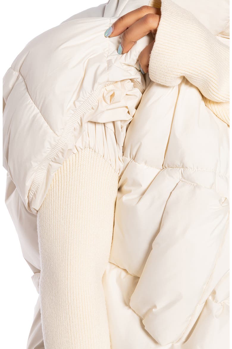 Willow Layered Mixed Media Puffer Jacket, Alternate, color, IVORY