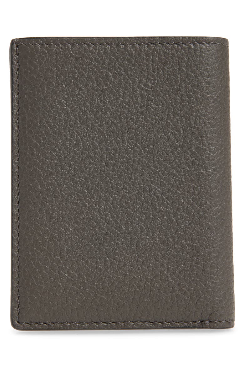 Leather Folding Card Holder, Alternate, color, SMOKE GREY
