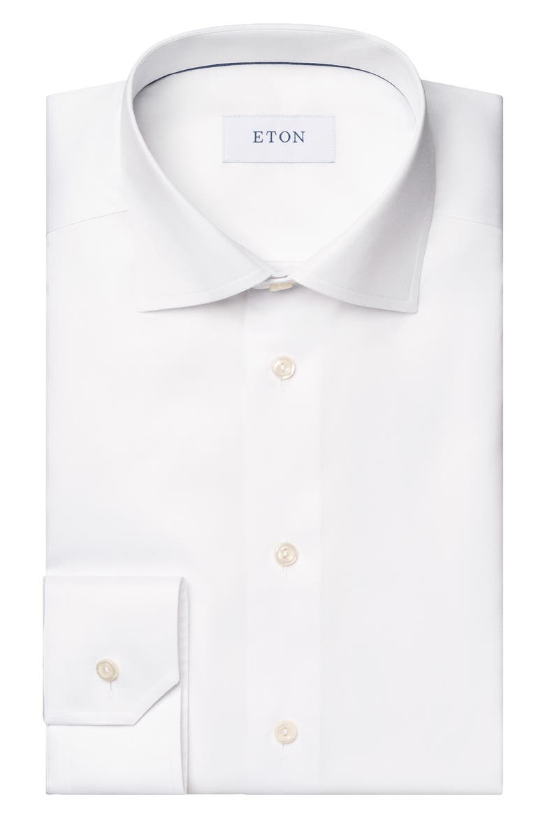 Contemporary Fit Cotton Twill Dress Shirt, Alternate, color, WHITE