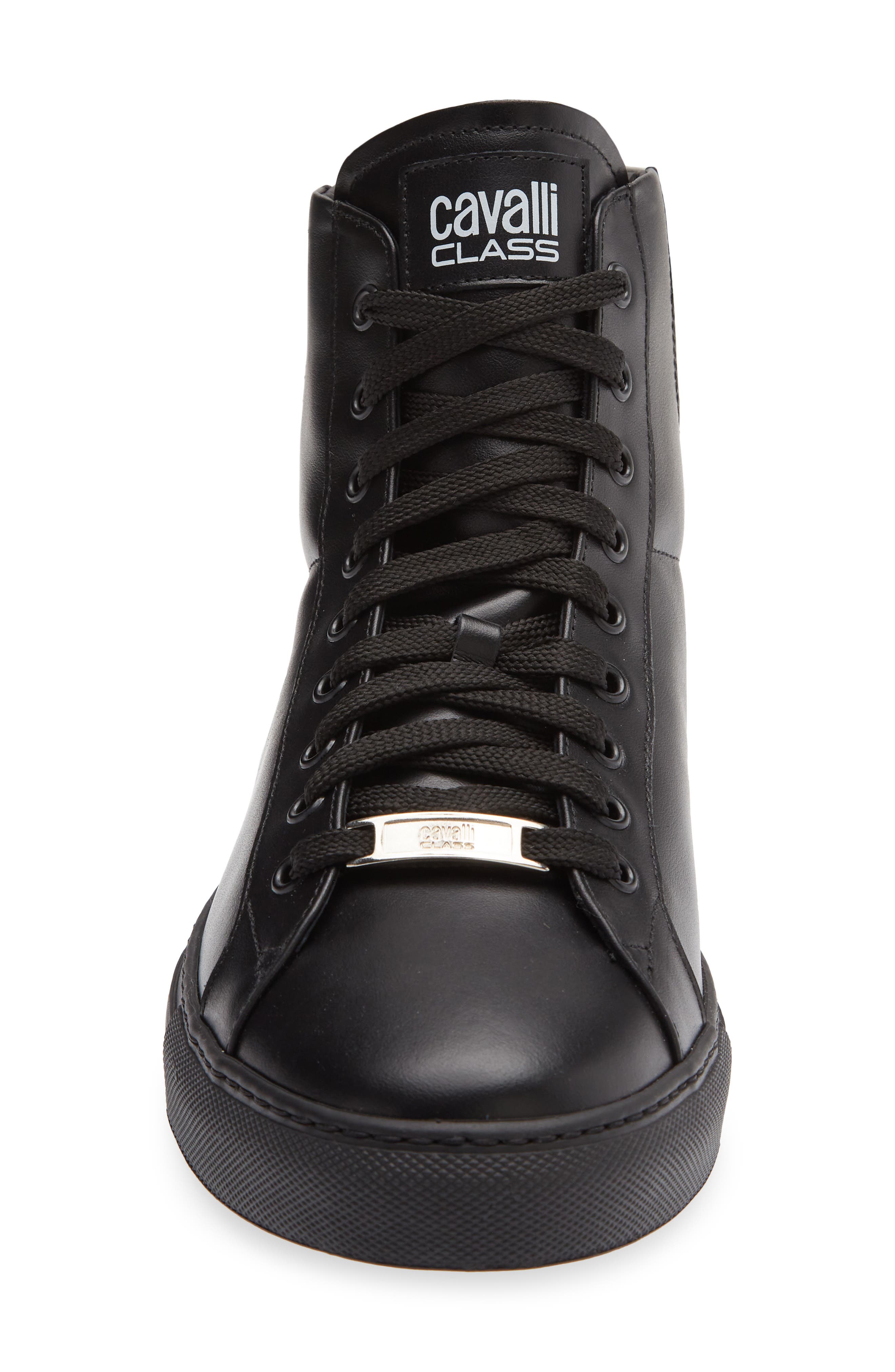 Roberto Cavalli Logo High Top Sneaker, Alternate, color, Black