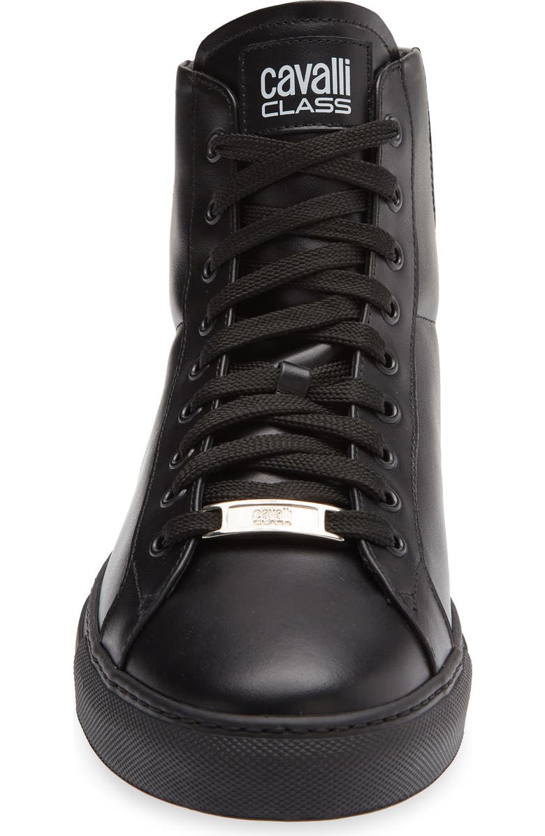 Roberto Cavalli Logo High Top Sneaker, Alternate, color, Black