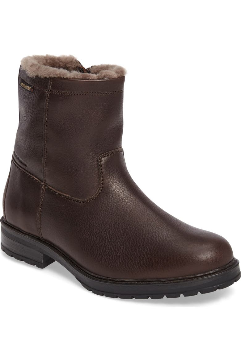 mens shearling lined dress boots Johnston & Murphy Collection Latham Plain Toe Shearling Boots - Dark Brown European Calfskin/Shearling