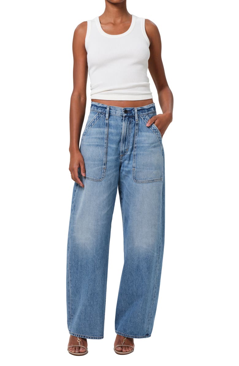 Citizens of Humanity Ayla High Waist Baggy Wide Leg Utility Jeans, Alternate, color, Zenith