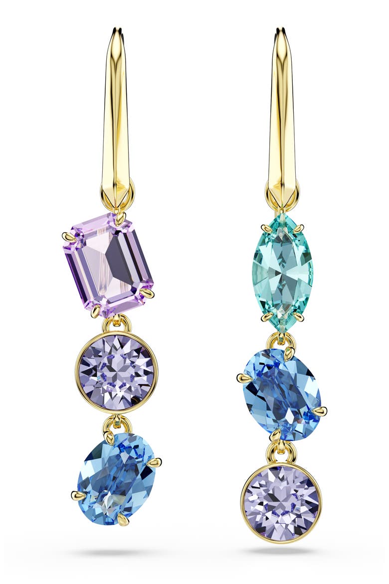 Gema Crystal Mismatched Drop Earrings, Alternate, color, GOLD/ MULTI