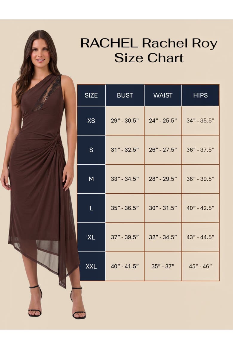 Kaia Lace One-Shoulder Midi Dress, Alternate, color, Rum Raisin