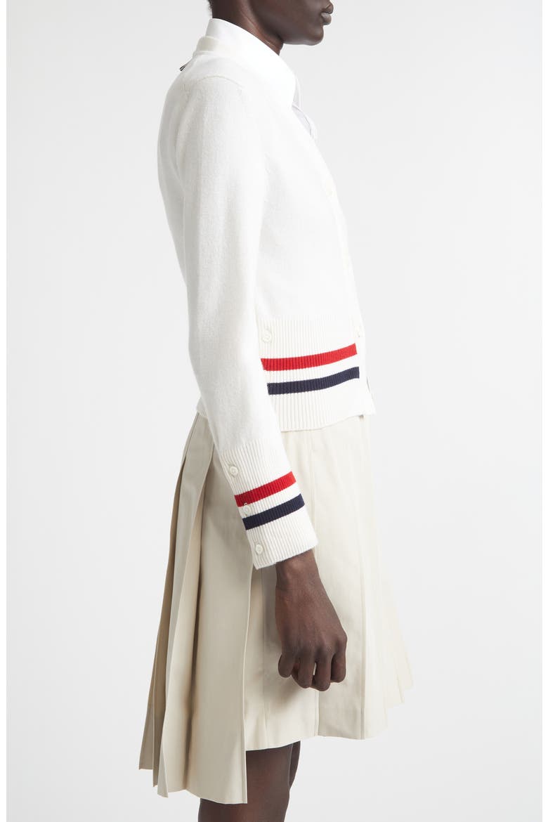 Shrunken Cashmere Cardigan, Alternate, color, WHITE