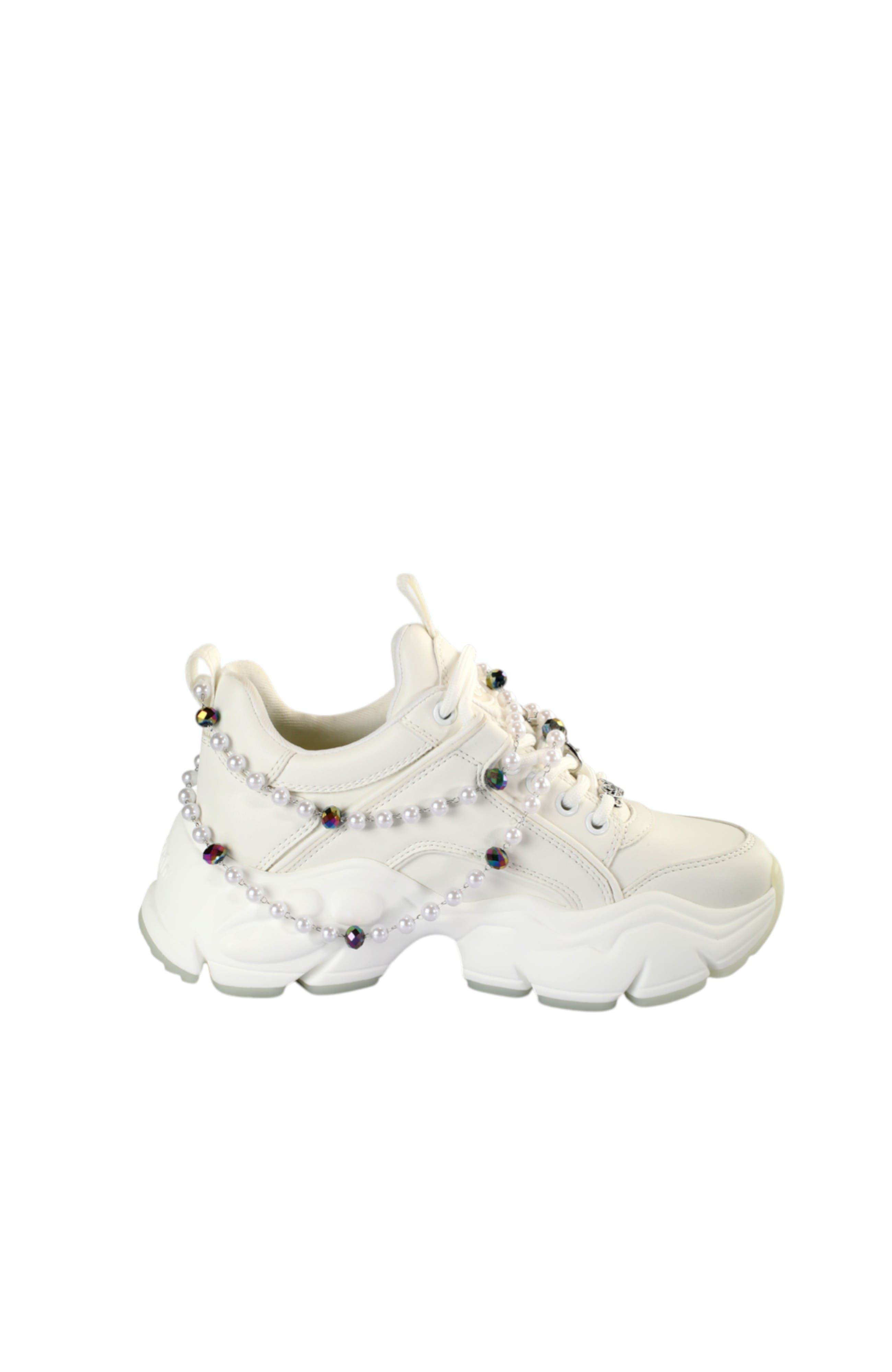 Buffalo Boots Binary Charm Sneaker, Alternate, color, Pearl White