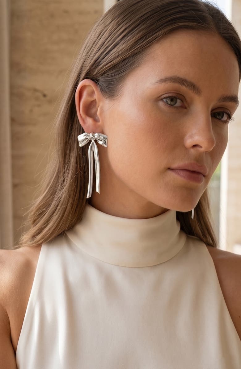 IMBER Bow Statement Drop Earrings, Alternate, color, 