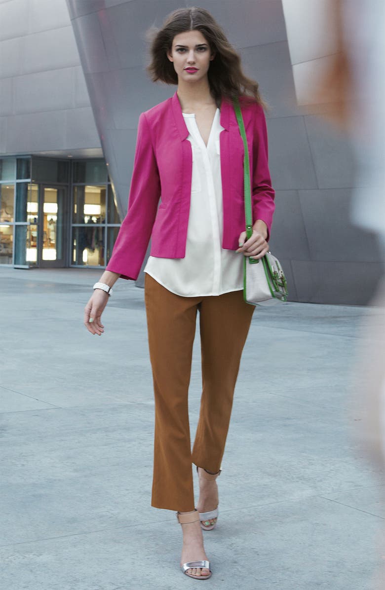 Classiques Entier<sup>®</sup> Collarless Silk Chiffon Blouse, Alternate, color, 