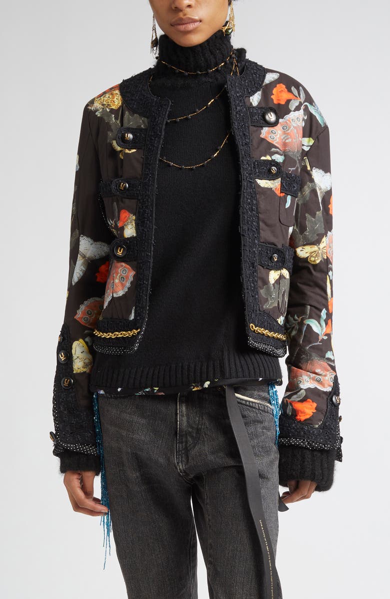 Undercover Padded Mixed Media Jacket, Main, color, Black Base