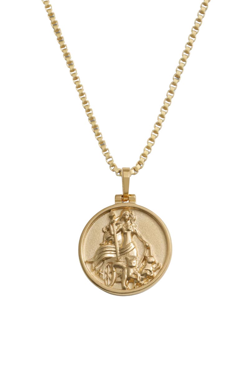 Goddess Pendant Necklace, Main, color, FREYA/ GOLD