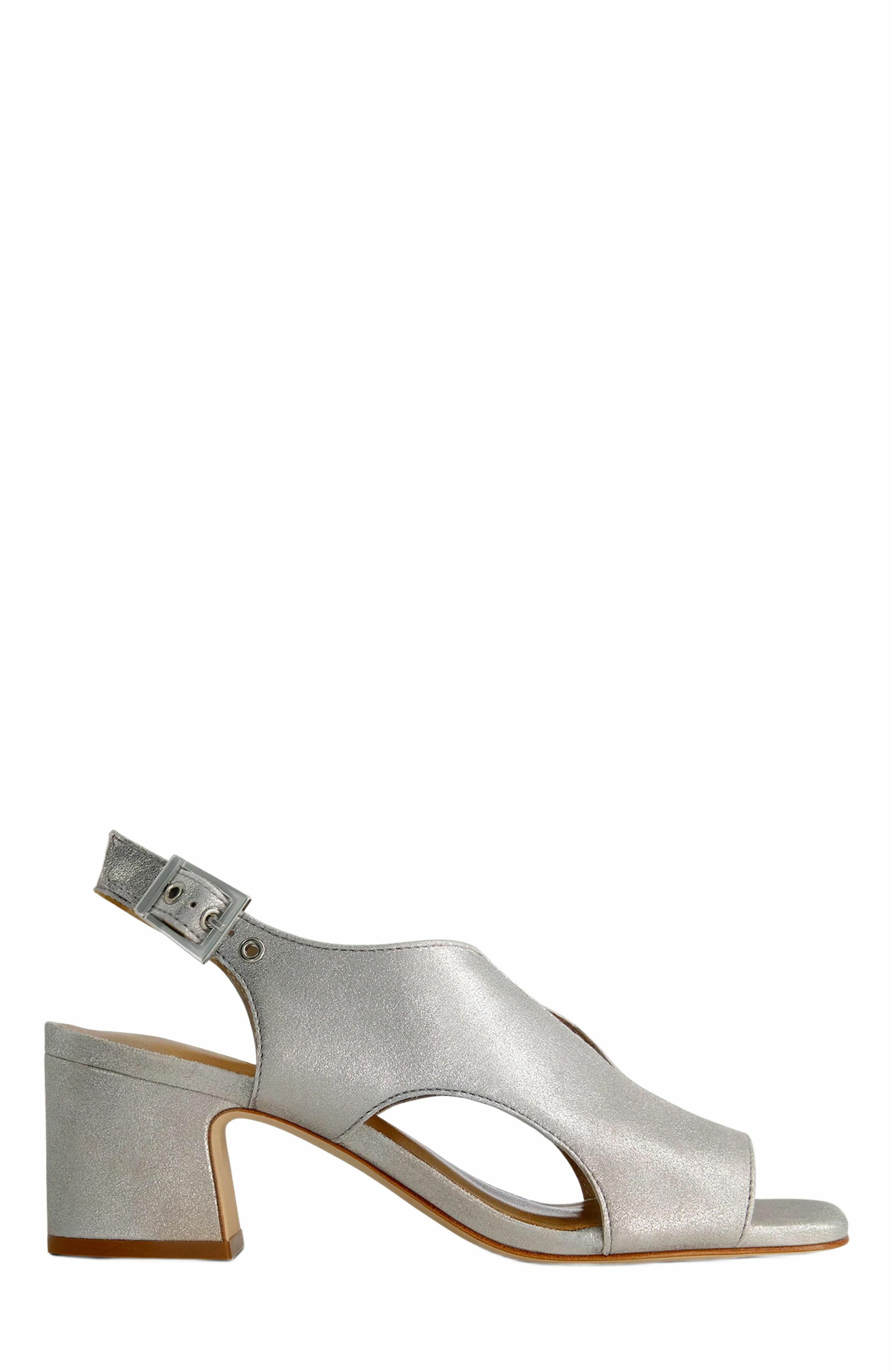 Bernardo Footwear Bedford Mid Heel Sandal, Alternate, color, Silver
