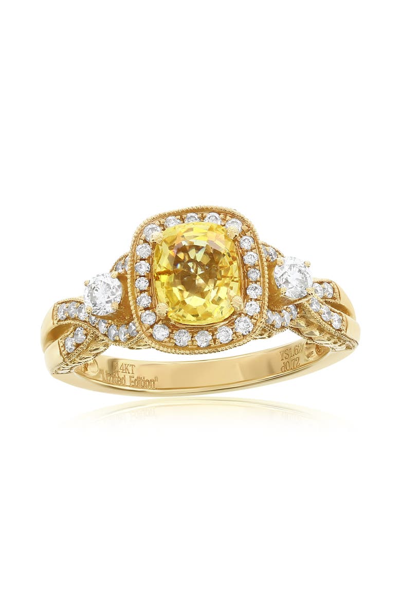 14K Gold 1.62ct Yellow Sapphire & 0.71cttw Diamond Ring, Main, color, Yellow