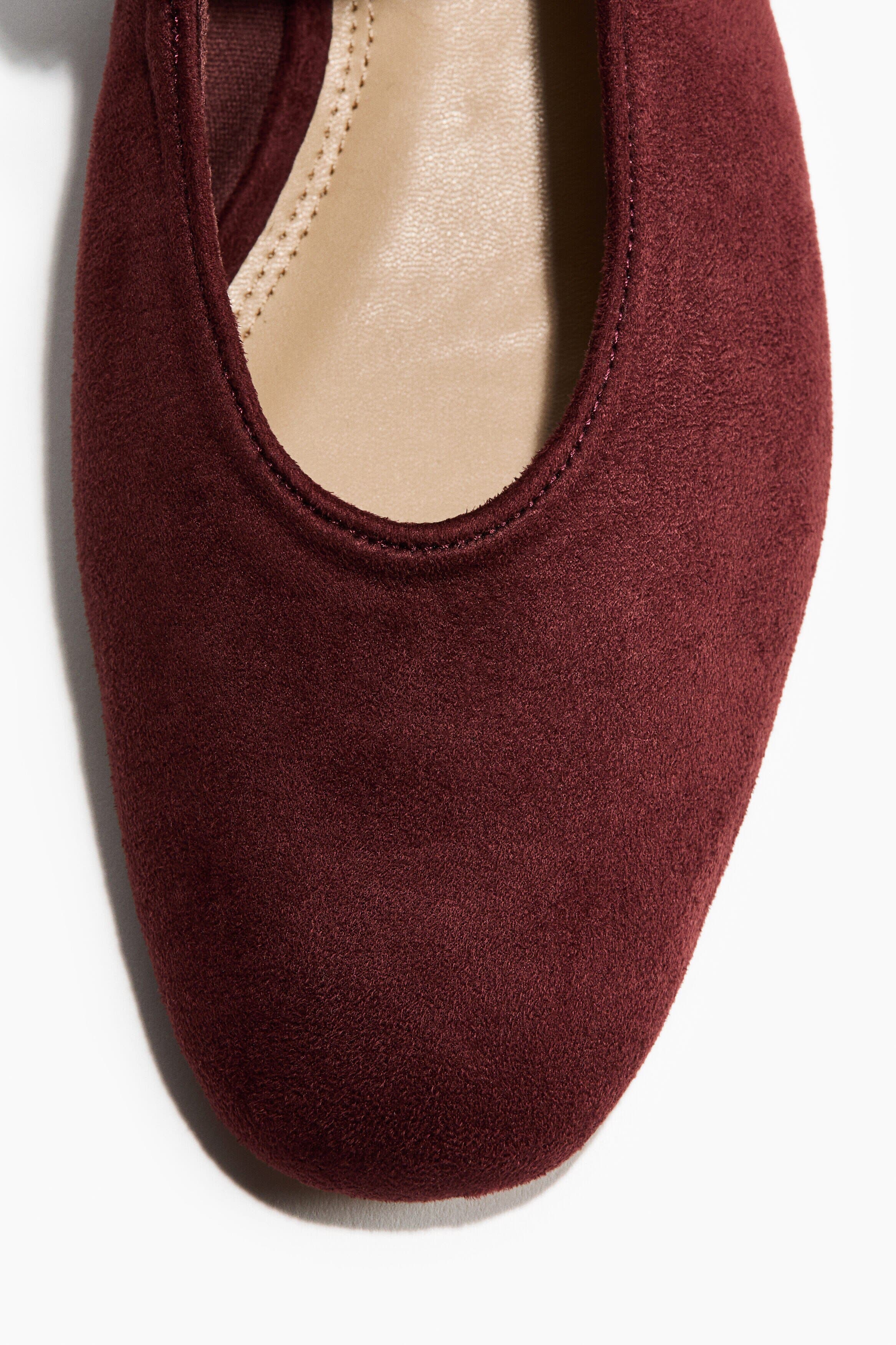 Mary Jane Ballet Flats, Alternate, color, Burgundy
