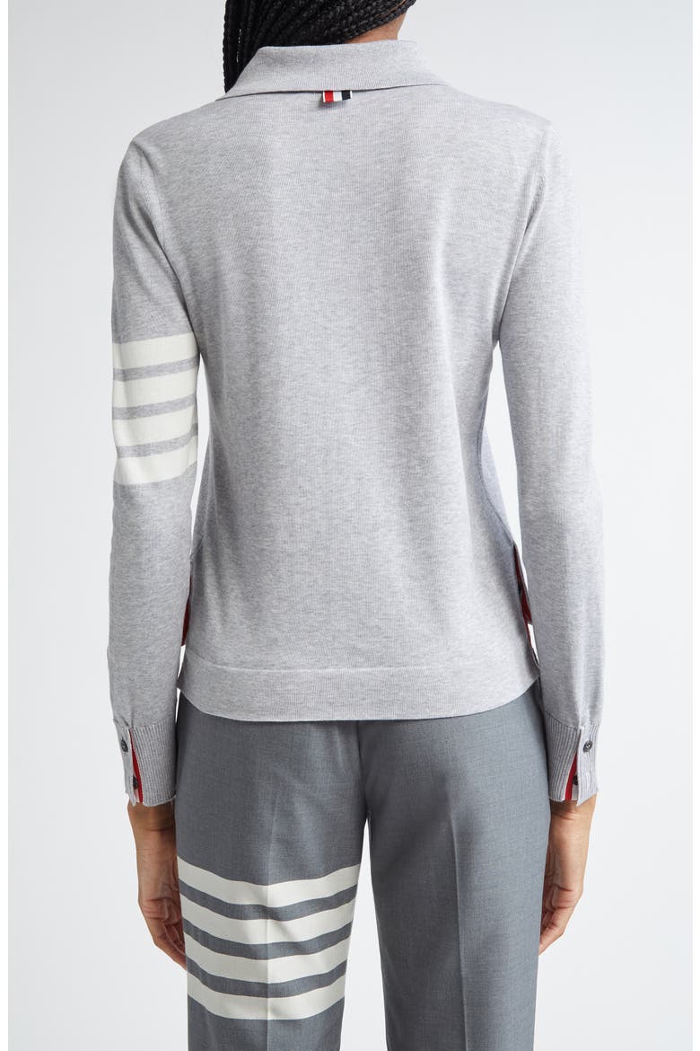 4-Bar Jersey Stitch Cardigan, Alternate, color, LIGHT GREY