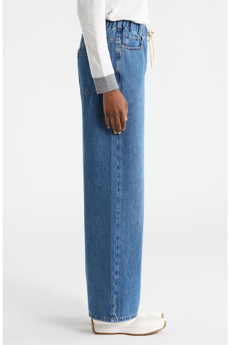 Ella Wide Leg Denim Pants, Alternate, color, MEDIUM WASH