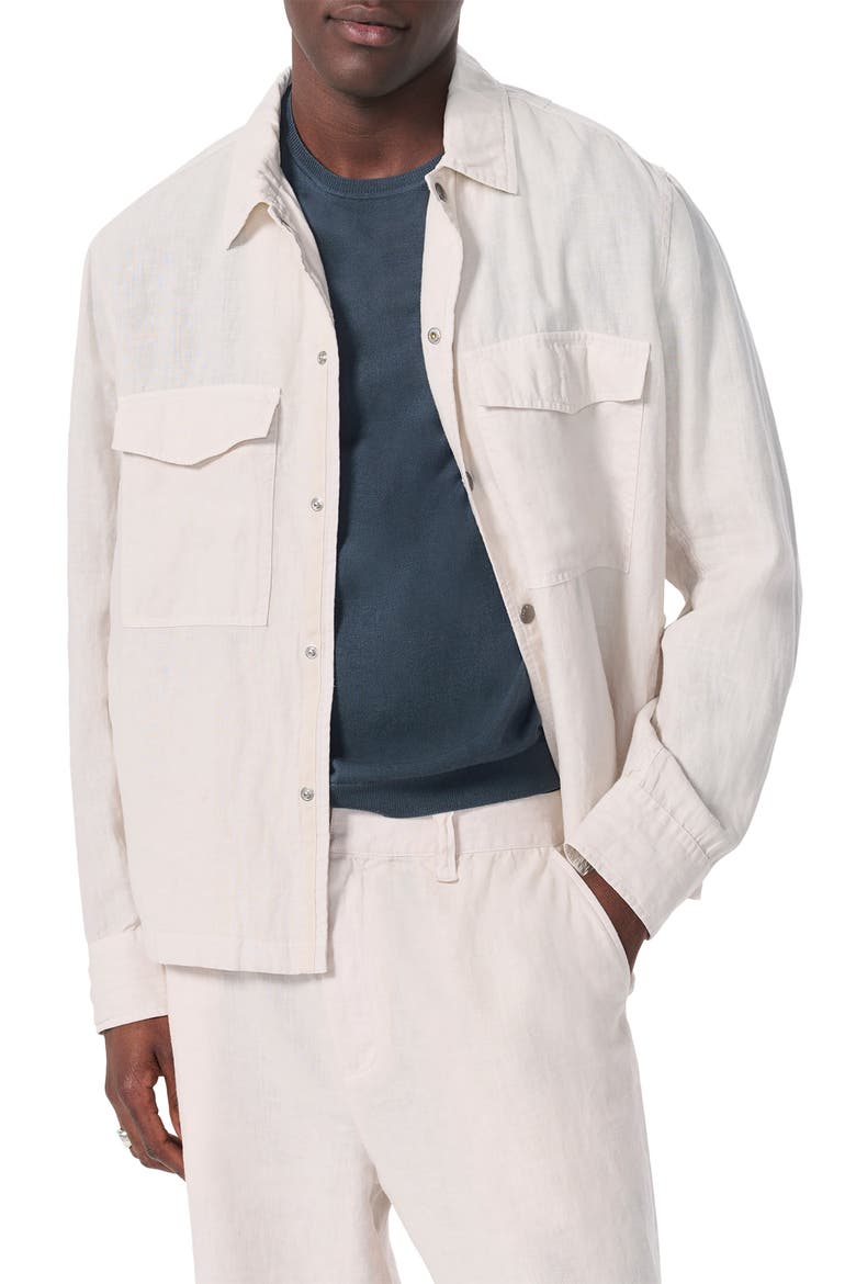 Angus Linen Shirt Jacket, Main, color, CASHMERE GREY