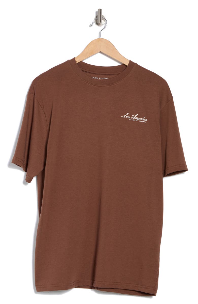 DENIM AND FLOWER Los Angeles Graphic T-Shirt, Alternate, color, Rust