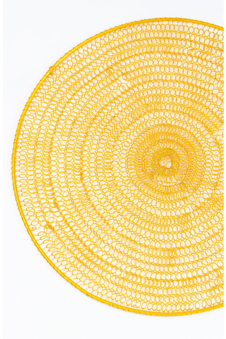 Sunlace Spiral Metal Placemat, Alternate, color, GOLD