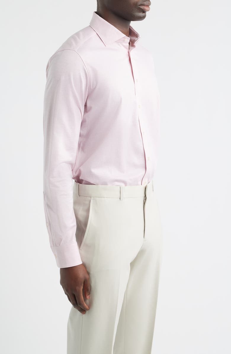 Emanuel Berg Modern Fit Jacquard Cotton Knit Dress Shirt, Alternate, color, Light Pastel Pink