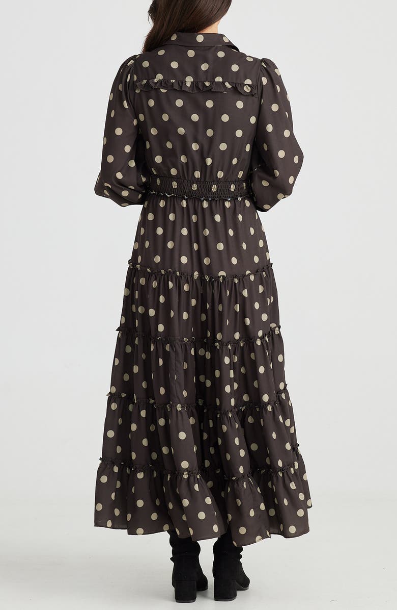 Brave+True Lido Print Long Sleeve Tiered Maxi Dress, Alternate, color, 