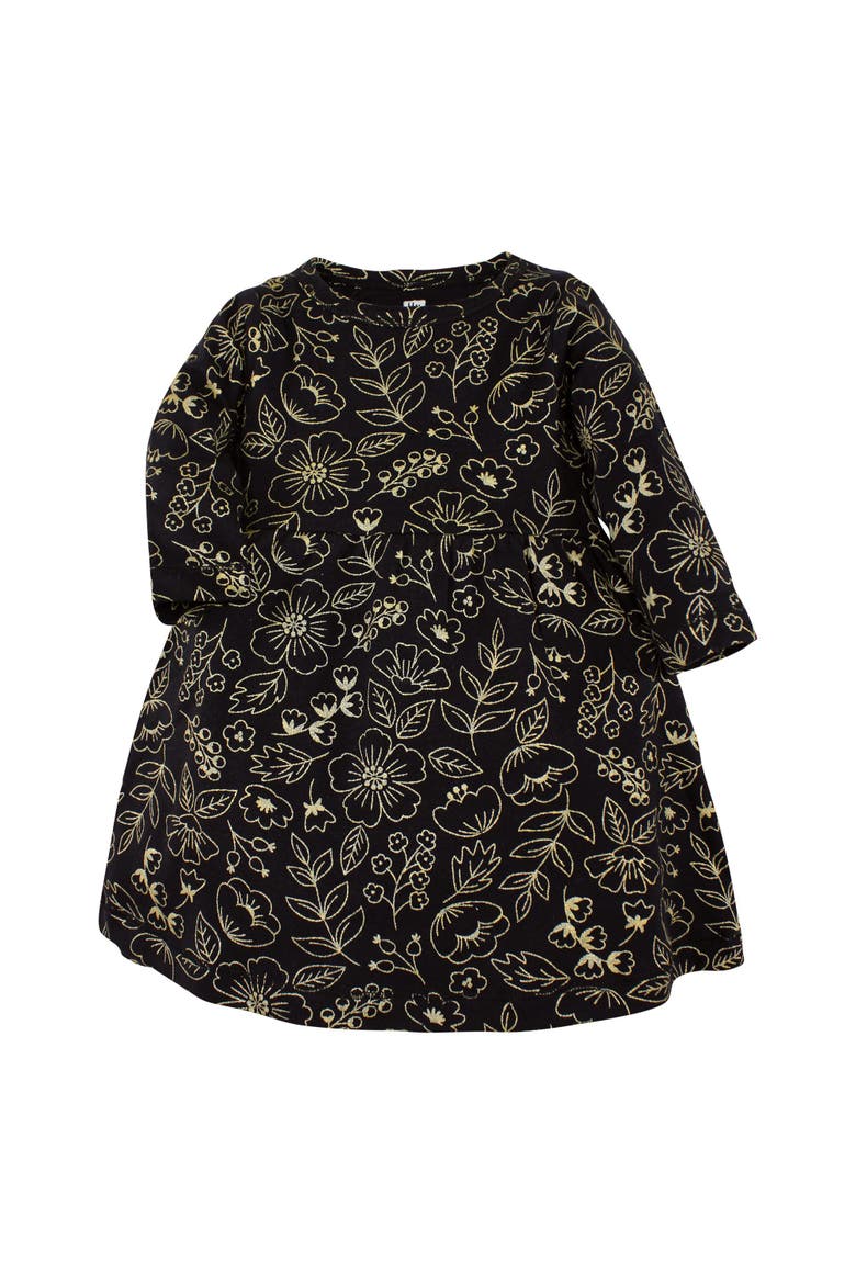 Two Pack of Long-Sleeve Dress, Alternate, color, Gold Botanical