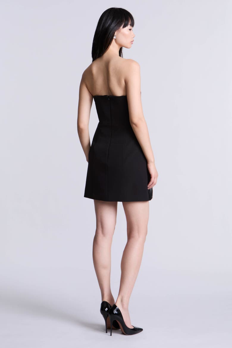 Draped Tulle Crepe Cocktail, Alternate, color, Black