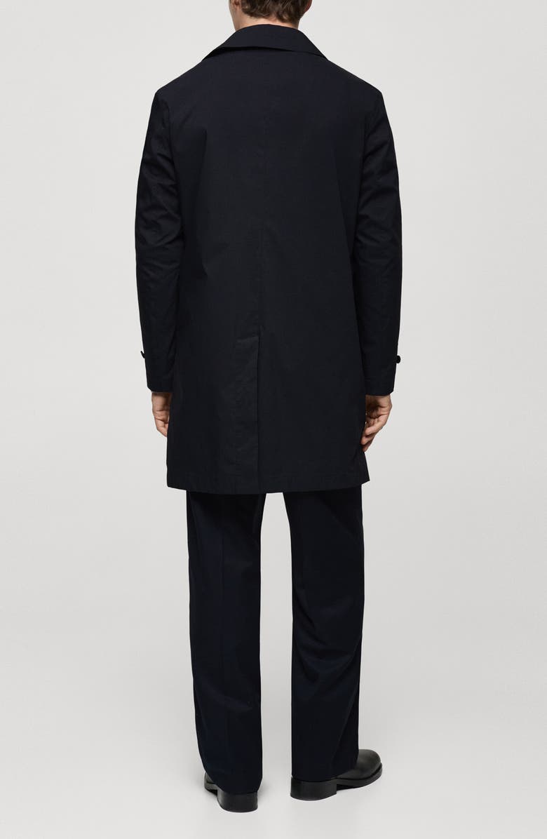 MANGO Classic Water Repellent Trench Coat, Alternate, color, Dark Navy