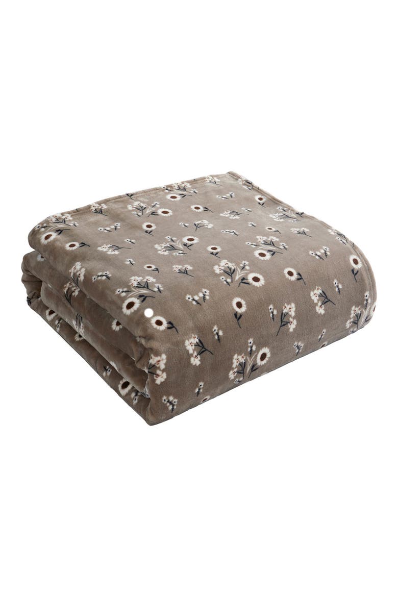 Daisy Faux Shearling Throw Blanket, Main, color, BEIGE