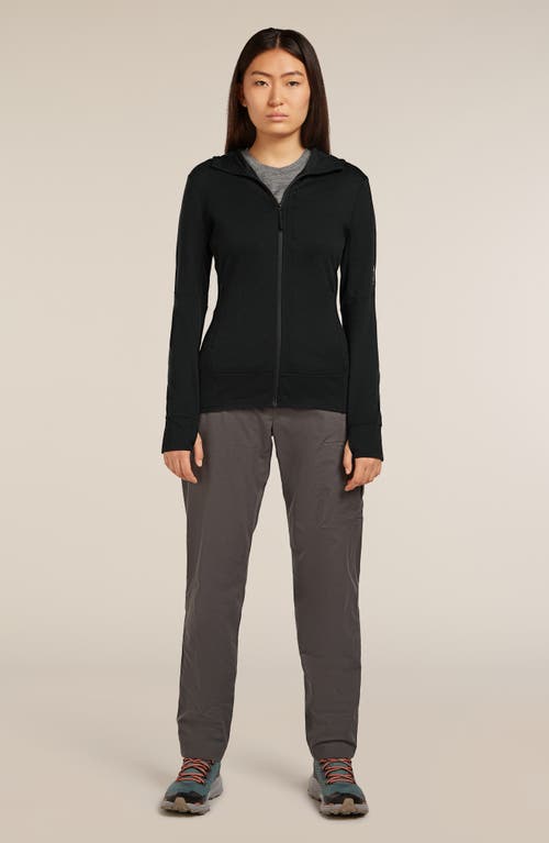 Icebreaker 260 Quantum Merino Wool Hooded Jacket In Black