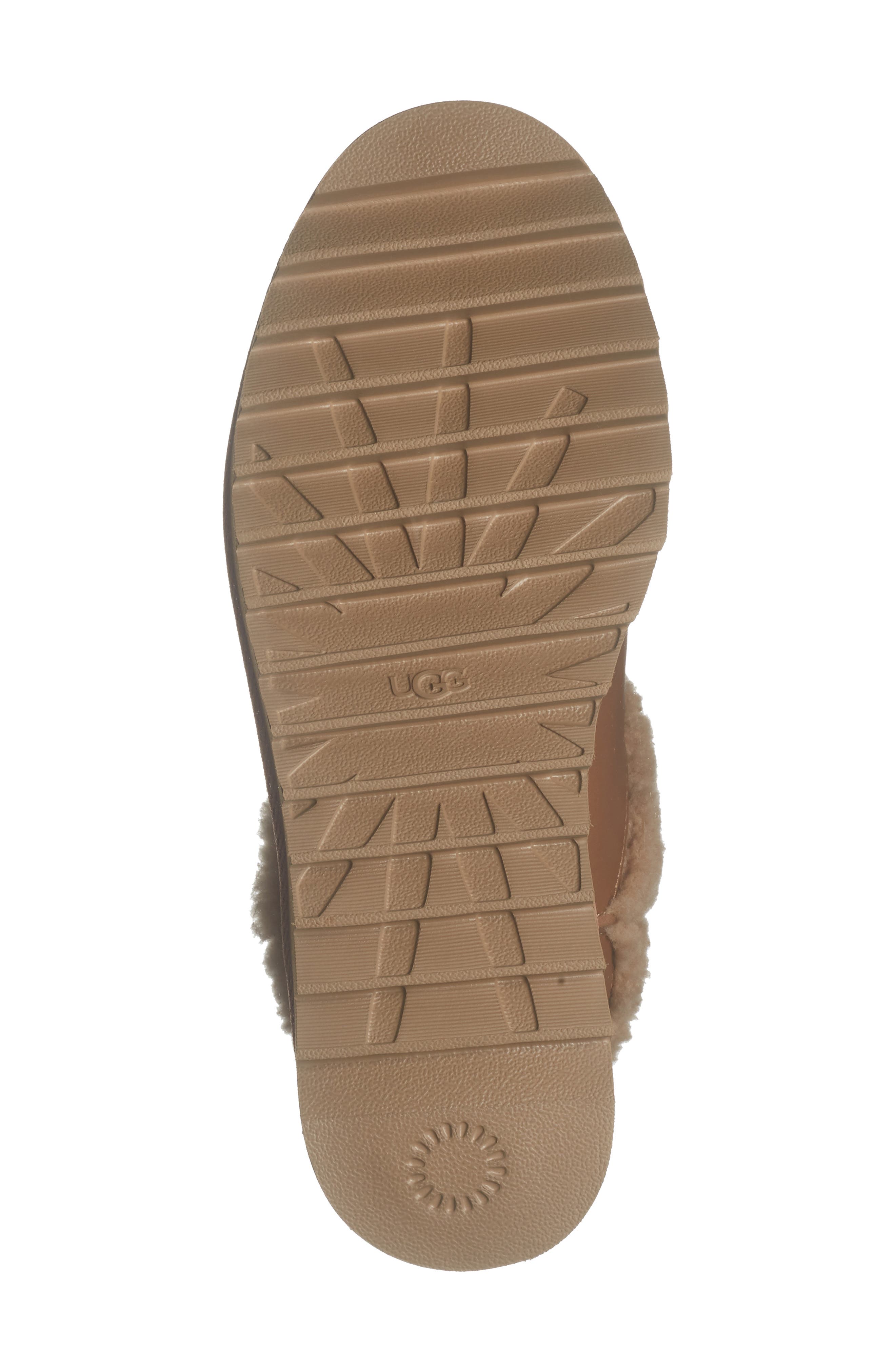 UGG<sup>®</sup> Ultra Mini Alina Curled Genuine Shearling Platform Boot, Alternate, color, Chestnut