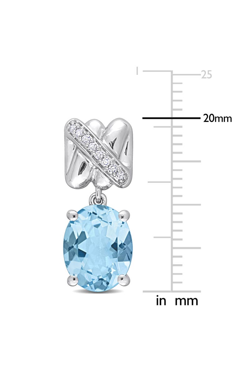 Julianna B. Gemstone & Diamond Oval Drop Earrings 14k, Alternate, color, Topaz/White Gold