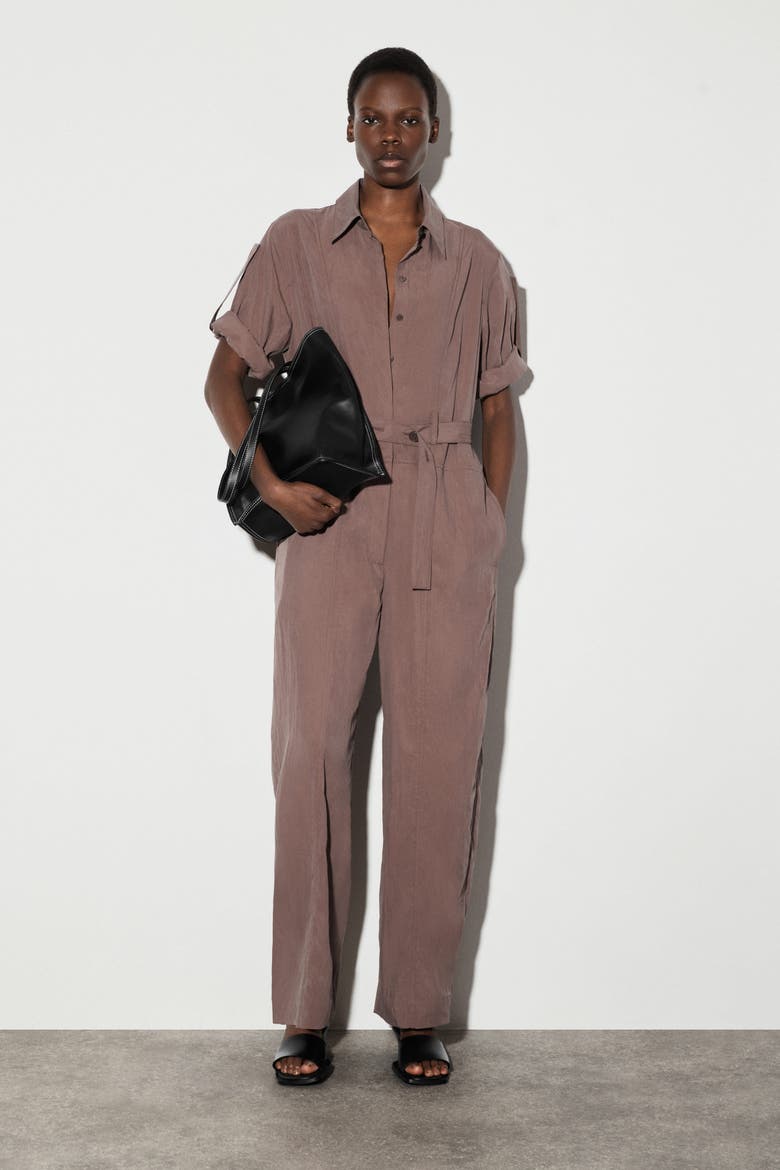 Belted Modal Coverall, Main, color, TERRACOTTA