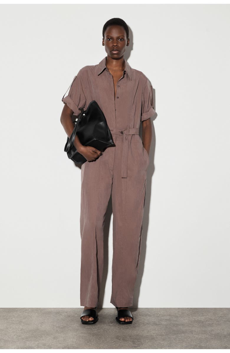 COS Belted Modal Coverall, Main, color, Terracotta