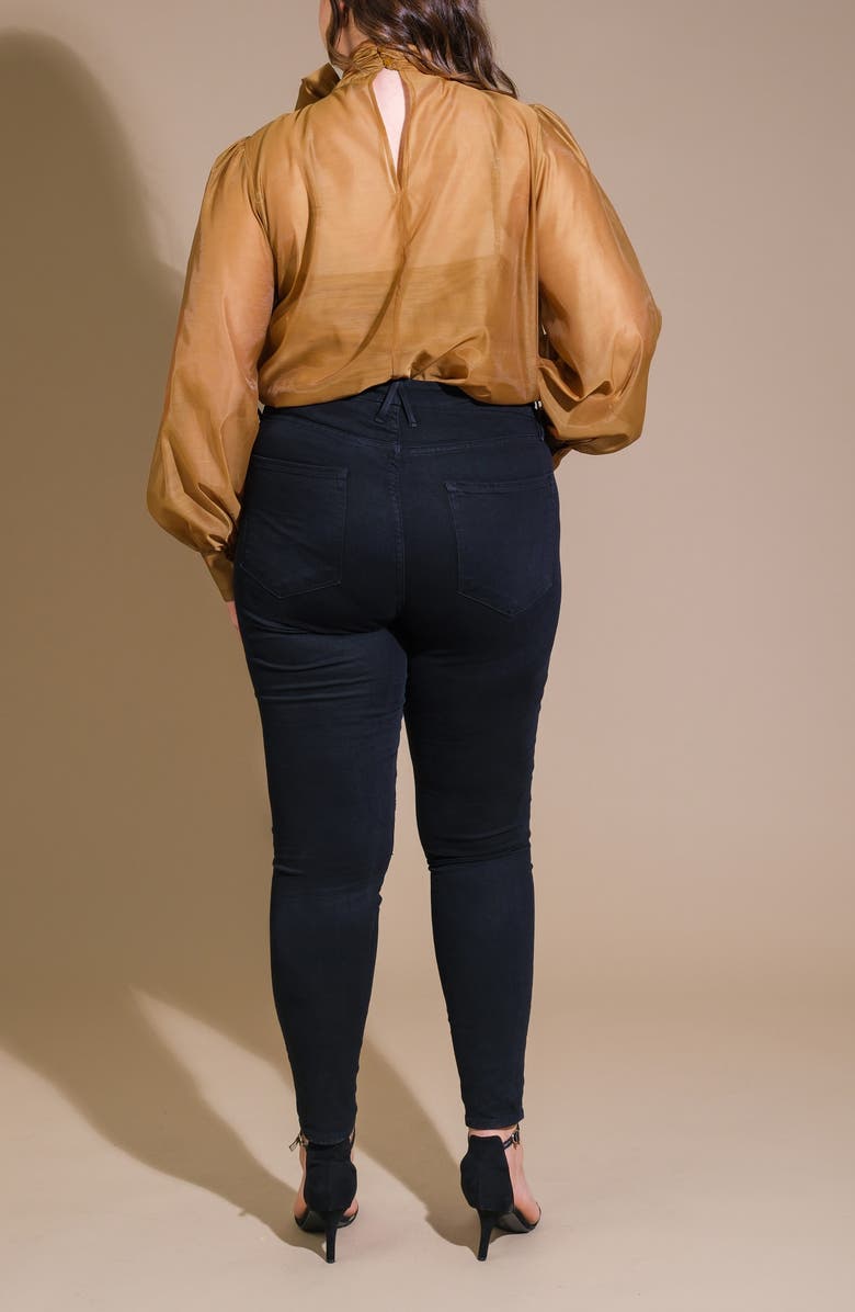 FLYING TOMATO Bow Neck Organza Top, Alternate, color, Camel