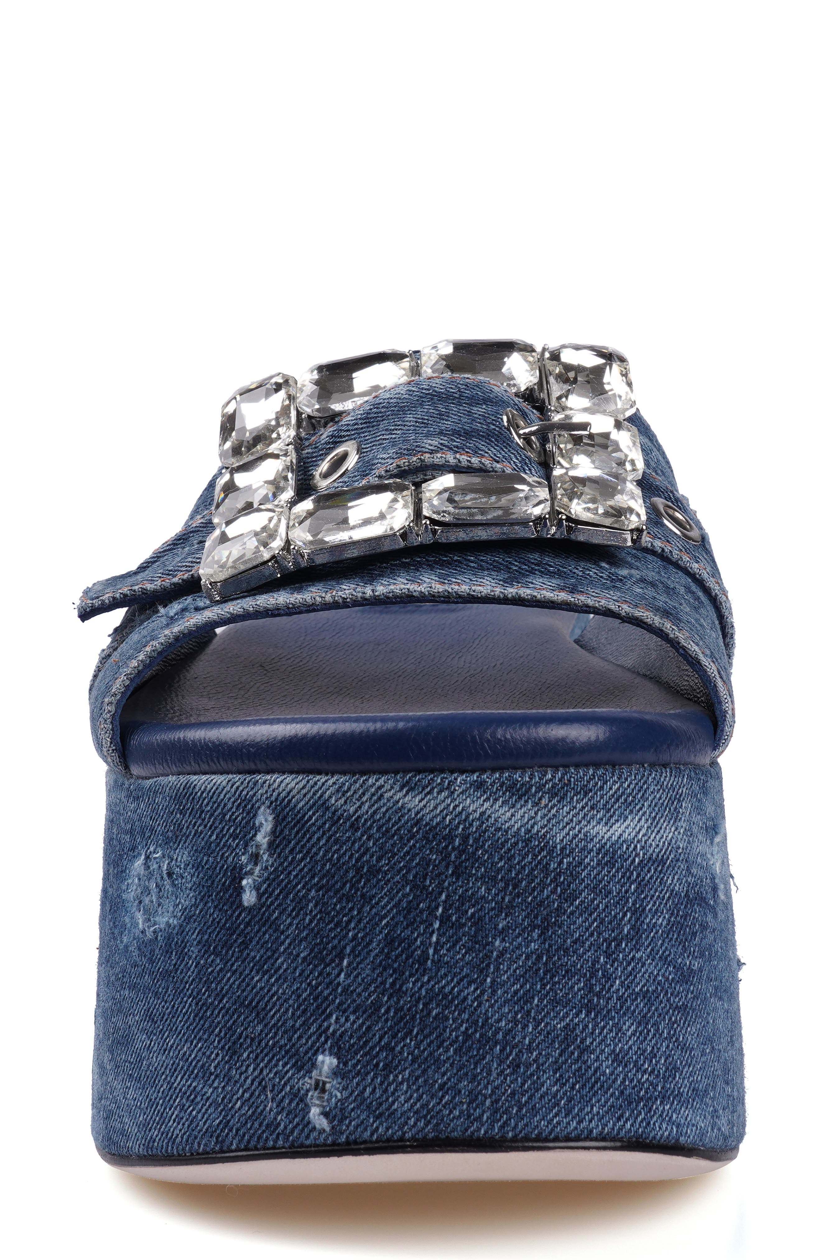 Alena Platform Wedge Slide Sandal, Alternate, color, BLUE