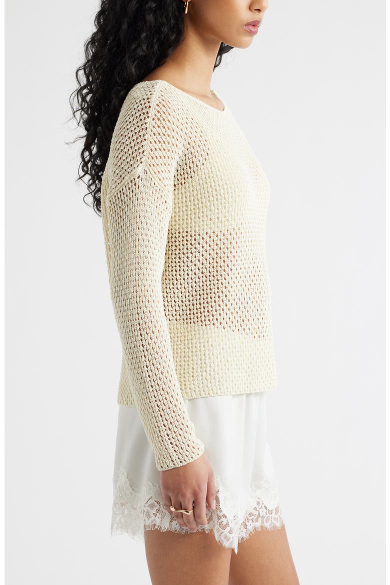 Open Stitch Sweater, Alternate, color, IVORY DOVE