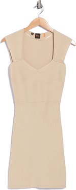BOSS Ribbed Sweetheart Neck Minidress