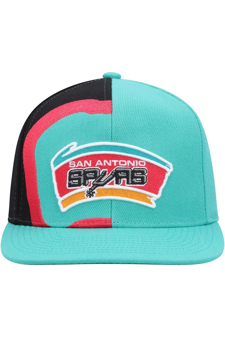Men's Mitchell & Ness Teal San Antonio Spurs Hardwood Classics Retroline Snapback Hat, Alternate, color, Teal