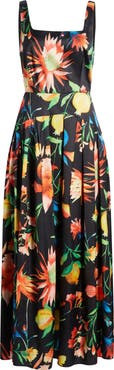 CIEBON Juno Floral Print Midi Dress