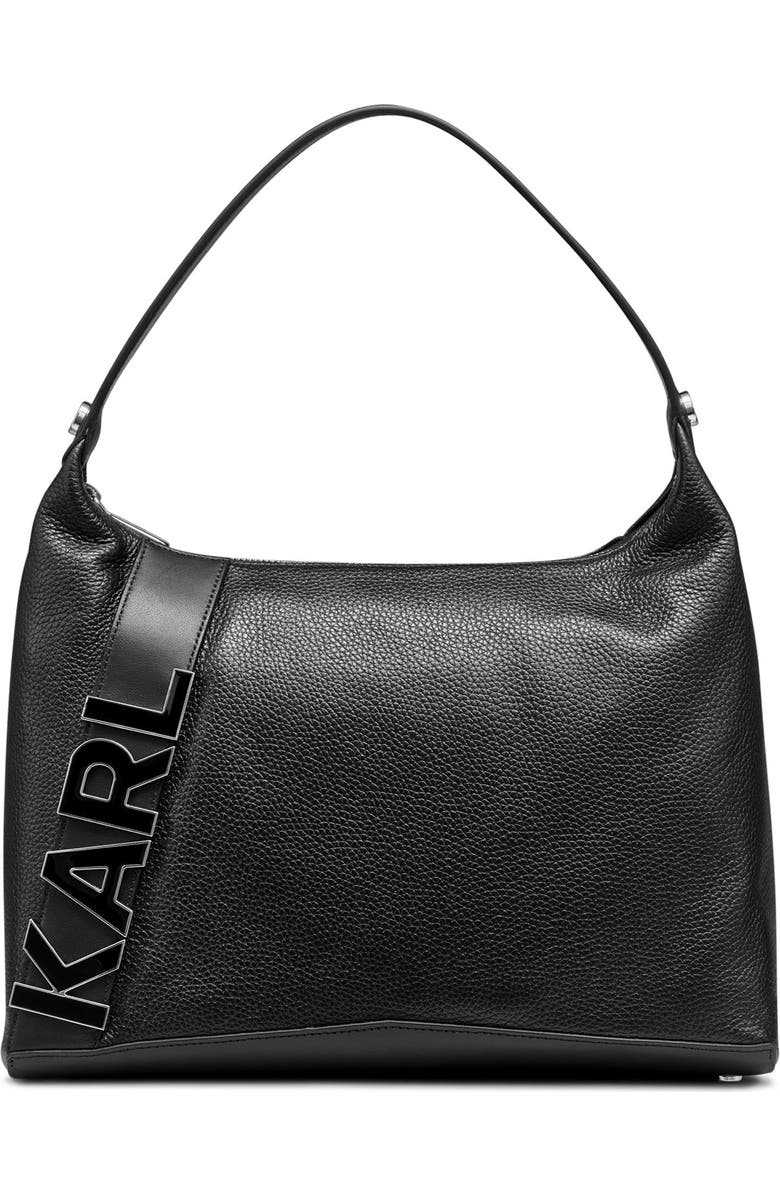 KARL LAGERFELD PARIS Lunette Hobo Leather Bag, Main, color,