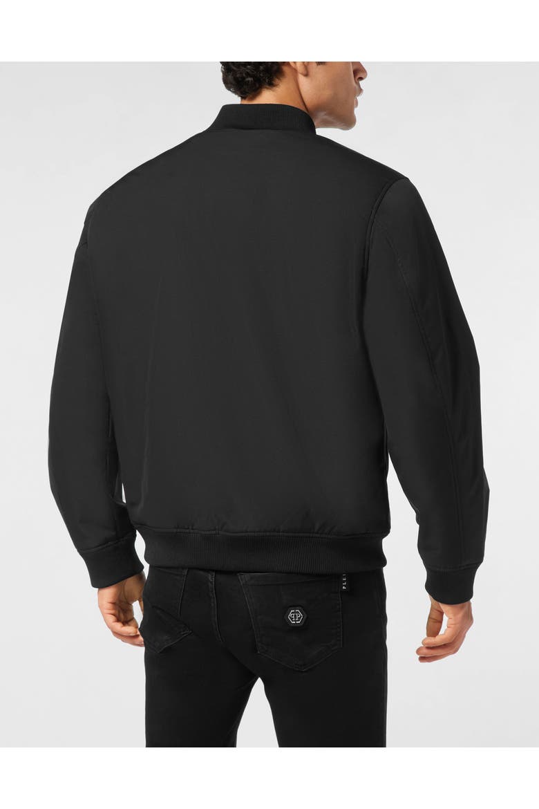 Nylon Bomber Jacket Men, Alternate, color, black
