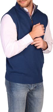 TailorByrd Fine Knit Quarter Zip Sweater Vest